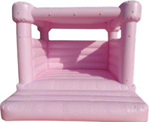 Cotton Candy Bounce bounce house rental set up for a kids party in Miami, 10 × 10 ft pastel pink