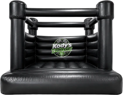 Midnight Bounce bounce house rental set up for a kids party in Miami, 10 × 10 ft black