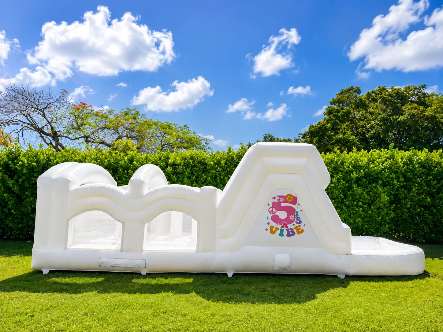 Obstacle Course water inflatable rental set up for a kids party in Miami, 30 × 18 × 12 ft — 1 of 4